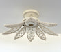 IVORY Natural FLORAL Ceiling Light Fixture - Sweatfully