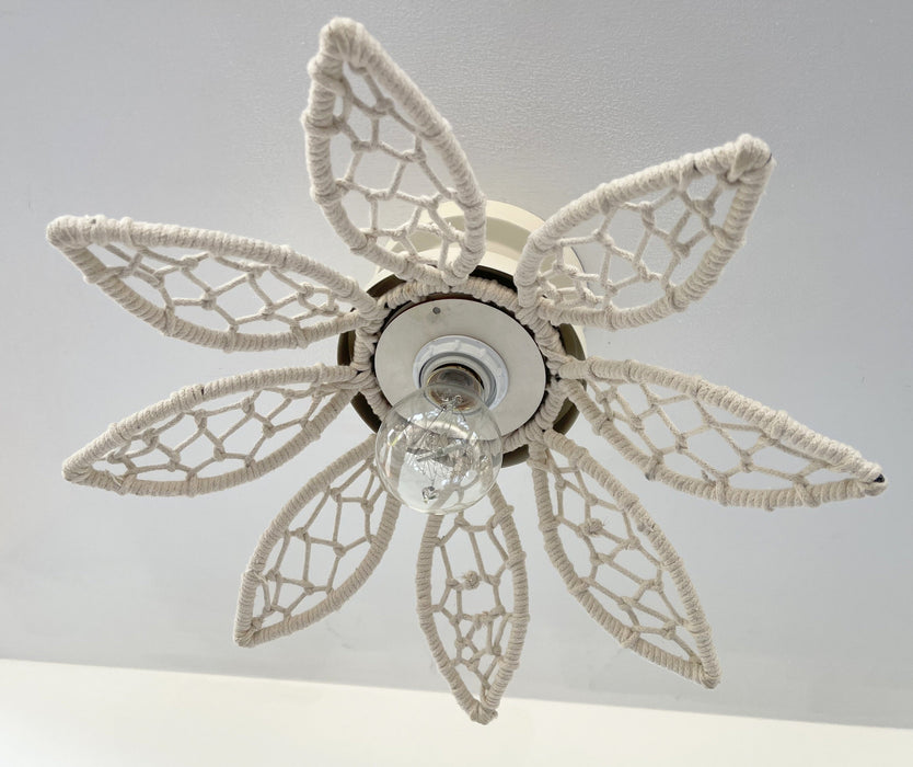 IVORY Natural FLORAL Ceiling Light Fixture - Sweatfully