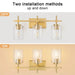 Jasper Modern Clear Glass 3-Light Bathroom Vanity Light - Sweatfully