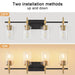 Jasper Black & Gold Clear Glass 4-Light Bathroom Vanity Light - Sweatfully