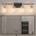 Jasper Black & Gold Clear Glass 4-Light Bathroom Vanity Light - Sweatfully