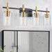 Jasper Black & Gold Clear Glass 4-Light Bathroom Vanity Light - Sweatfully