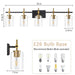 Jasper Modern Clear Glass 5-Light Bathroom Vanity Light - Sweatfully