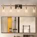Jasper Modern Clear Glass 5-Light Bathroom Vanity Light - Sweatfully