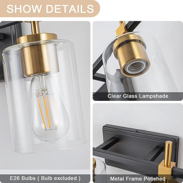 Jasper Modern Clear Glass 5-Light Bathroom Vanity Light - Sweatfully