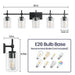 Jasper Modern Brushed Nickel & Black Clear Glass 5-Light Bathroom Linear Vanity Light - Sweatfully