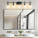 Jasper Modern Brushed Nickel & Black Clear Glass 5-Light Bathroom Linear Vanity Light - Sweatfully