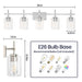 Jasper Modern Brushed Nickel & Black Clear Glass 5-Light Bathroom Linear Vanity Light - Sweatfully