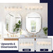 Jasper Modern Brushed Nickel & Black Clear Glass 5-Light Bathroom Linear Vanity Light - Sweatfully