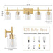 Jasper Modern Clear Glass 5-Light Bathroom Vanity Light - Sweatfully