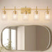 Jasper Modern Clear Glass 5-Light Bathroom Vanity Light - Sweatfully