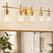 Jasper Modern Clear Glass 5-Light Bathroom Vanity Light - Sweatfully