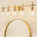 Jasper Modern Clear Glass 5-Light Bathroom Vanity Light - Sweatfully