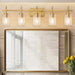 Jasper Modern Clear Glass 5-Light Bathroom Vanity Light - Sweatfully