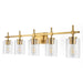 Jasper Modern Clear Glass 5-Light Bathroom Vanity Light - Sweatfully