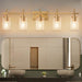 Jasper Modern Clear Glass 5-Light Bathroom Vanity Light - Sweatfully