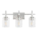 Jasper 3-Light Modern Clear Glass Bathroom Vanity Light, Black & Nickel - Sweatfully