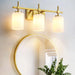 Jasper Gold Modern Frosted Glass 3-Light Bathroom Vanity Light - Sweatfully