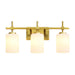 Jasper Gold Modern Frosted Glass 3-Light Bathroom Vanity Light - Sweatfully