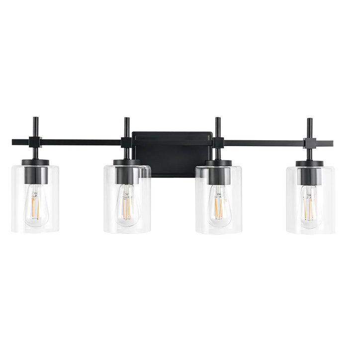 Jasper Modern 4-Light Clear Glass Bathroom Lights Linear Vanity Light - Sweatfully