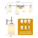 Jasper Gold Modern Frosted Glass 4-Light Bathroom Vanity Light - Sweatfully