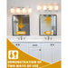 Jasper Gold Modern Frosted Glass 4-Light Bathroom Vanity Light - Sweatfully