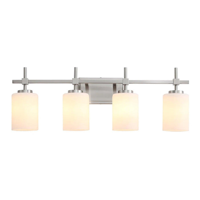 Jasper Gold Modern Frosted Glass 4-Light Bathroom Vanity Light - Sweatfully