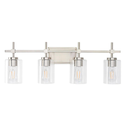 Jasper Modern 4-Light Clear Glass Bathroom Lights Linear Vanity Light - Sweatfully