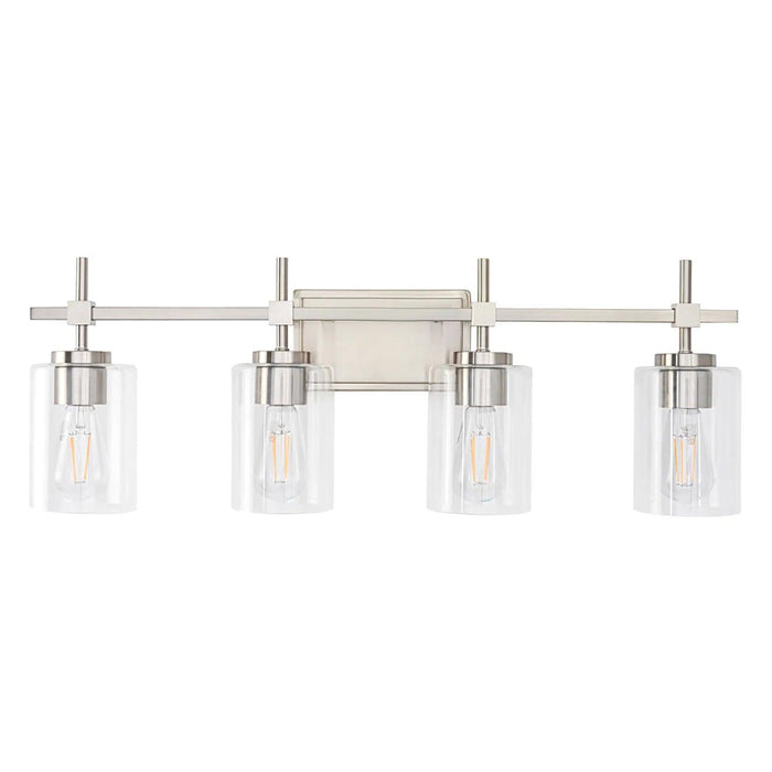 Jasper Modern 4-Light Clear Glass Bathroom Lights Linear Vanity Light - Sweatfully