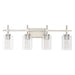 Jasper Modern 4-Light Clear Glass Bathroom Lights Linear Vanity Light - Sweatfully