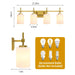 Jasper Gold Modern Frosted Glass 4-Light Bathroom Vanity Light - Sweatfully