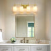 Jasper Gold Modern Frosted Glass 4-Light Bathroom Vanity Light - Sweatfully