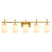 Jasper Modern Frosted Glass 5-Light Bathroom Linear Vanity Light - Sweatfully