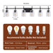 Jasper Modern Clear Glass 6-Light Bathroom Vanity Light - Sweatfully