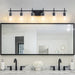 Jasper Modern Clear Glass 6-Light Bathroom Vanity Light - Sweatfully