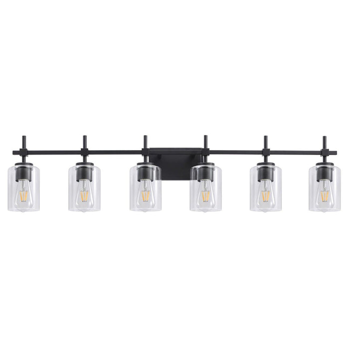 Jasper Modern Clear Glass 6-Light Bathroom Vanity Light - Sweatfully