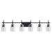 Jasper Modern Clear Glass 6-Light Bathroom Vanity Light - Sweatfully