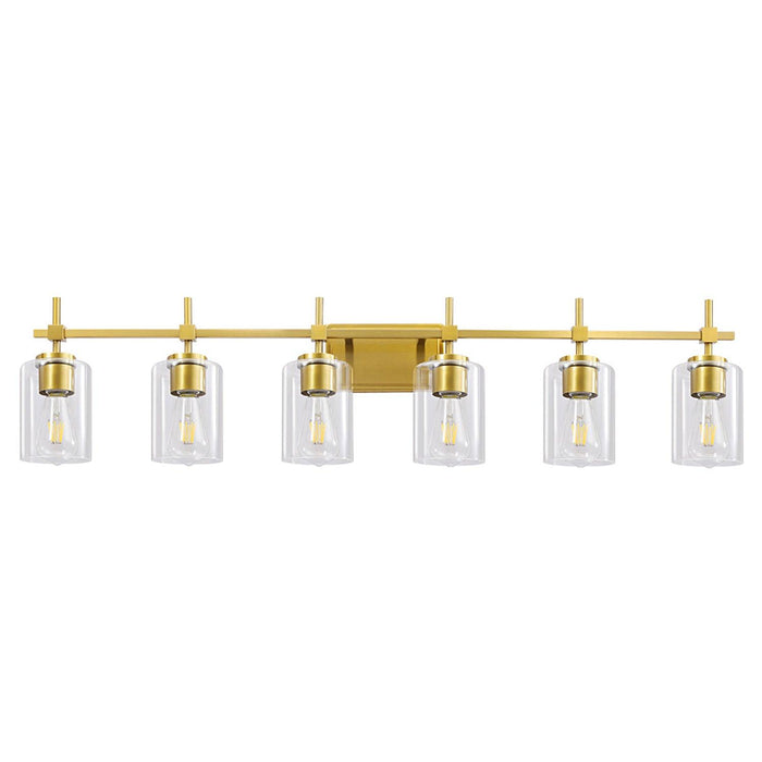 Jasper Modern Clear Glass 6-Light Bathroom Vanity Light - Sweatfully