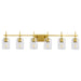 Jasper Modern Clear Glass 6-Light Bathroom Vanity Light - Sweatfully