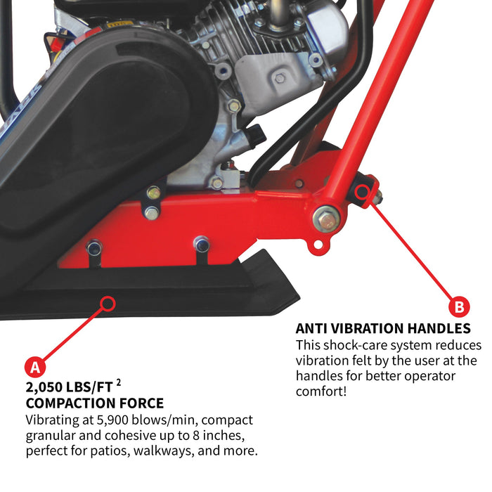 5.5 HP Honda Vibratory Plate Compactor for Soil Compaction Tamper 3 Year Warranty - Sweatfully