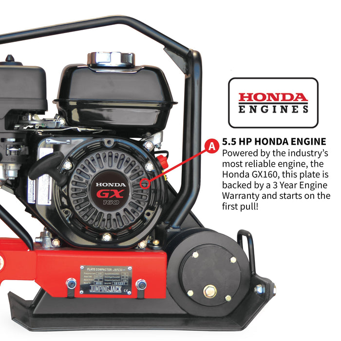 5.5 HP Honda Vibratory Plate Compactor for Soil Compaction Tamper 3 Year Warranty - Sweatfully