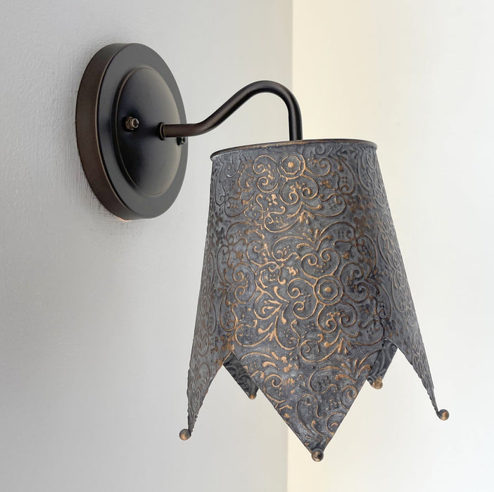 Jubilant Ornate Copper Wall Sconce Light Fixture - Sweatfully