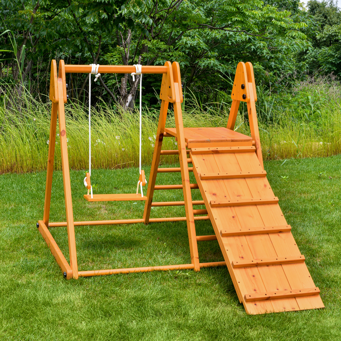 Juniper Folding Indoor & Outdoor Playset | Wooden Climber for Toddlers - Sweatfully