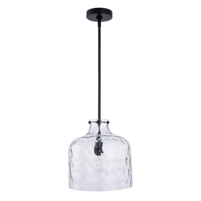 Kara Farmhouse 1-Light Textured Glass Nickel Island Pendant Light - Sweatfully
