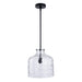 Kara Farmhouse 1-Light Textured Glass Nickel Island Pendant Light - Sweatfully