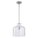 Kara Farmhouse 1-Light Textured Glass Nickel Island Pendant Light - Sweatfully