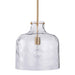 Kara Farmhouse 1-Light Textured Glass Nickel Island Pendant Light - Sweatfully