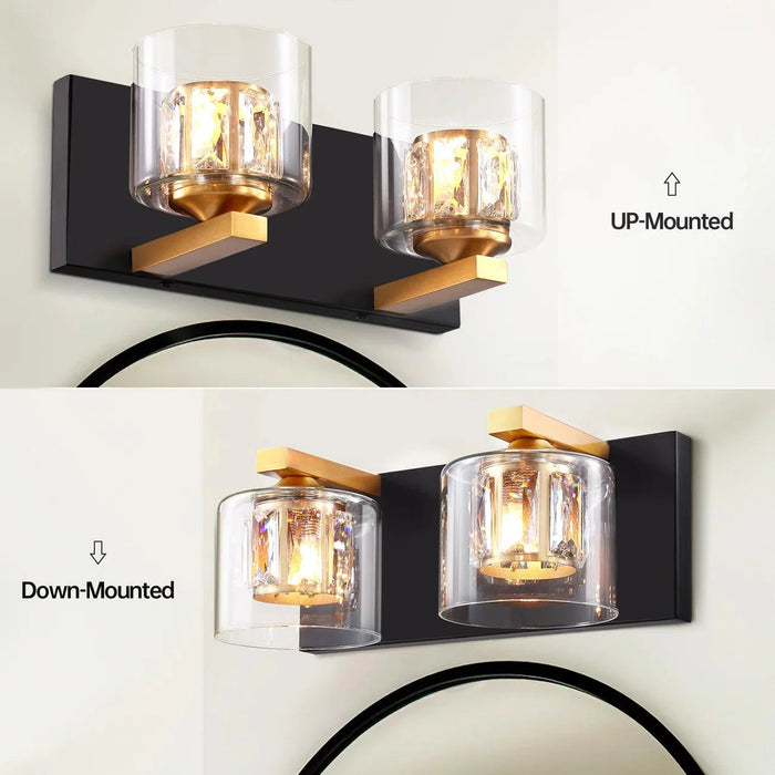 Kolt Chrome Modern 2-Light Bathroom Vanity Light - Sweatfully