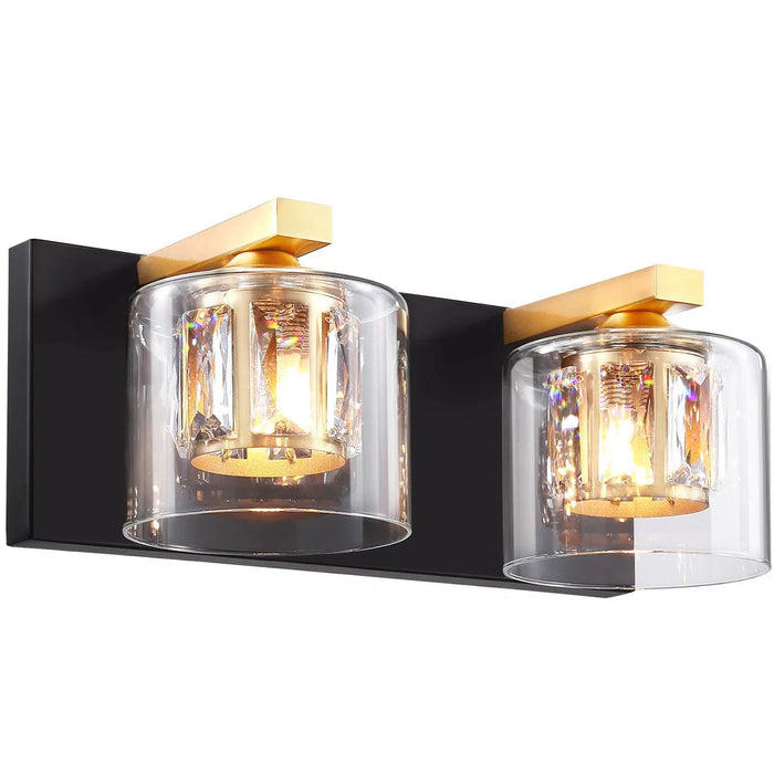 Kolt Chrome Modern 2-Light Bathroom Vanity Light - Sweatfully