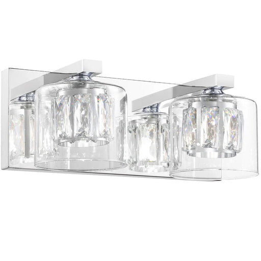 Kolt Chrome Modern 2-Light Bathroom Vanity Light - Sweatfully